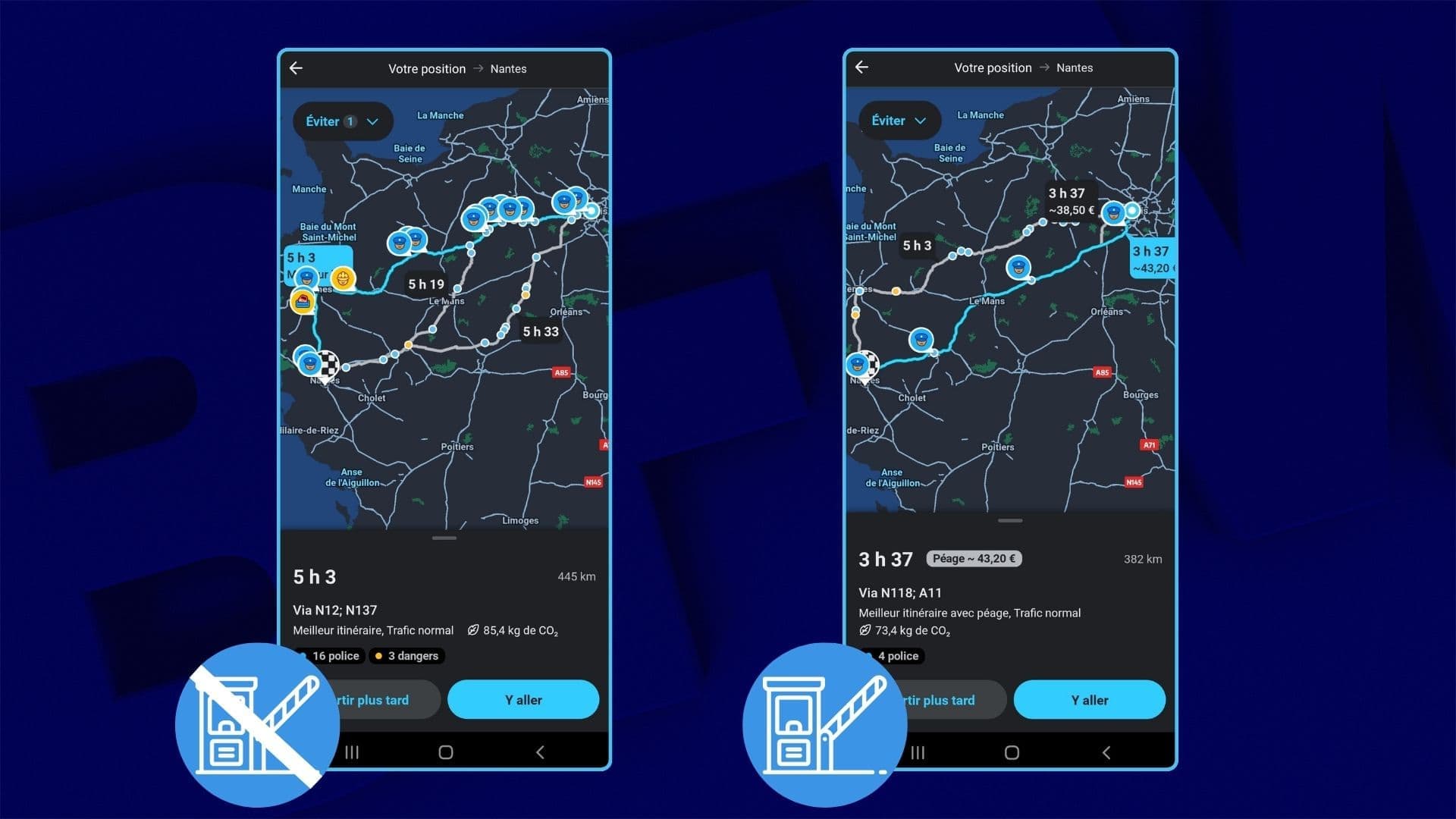 Cas d'utilisation de Waze itinéraire
